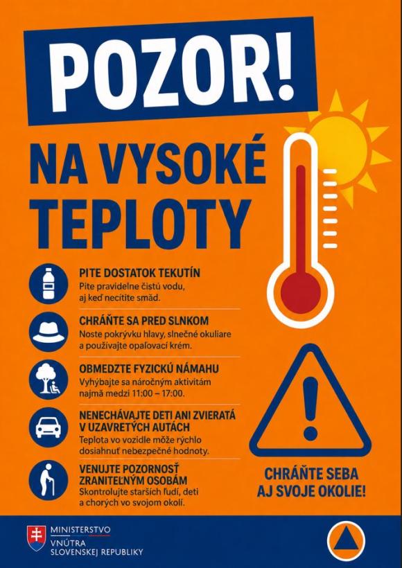Pozor na vysoké teploty